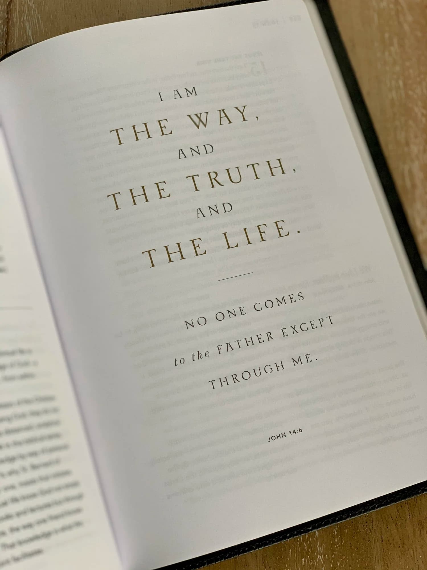 An open Bible during a parish Bible study meeting.